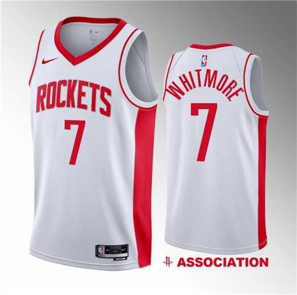 Men%27s Houston Rockets #7 Cam Whitmore White 2023 Draft Association Edition Stitched Basketball Jersey Dzhi->houston rockets->NBA Jersey